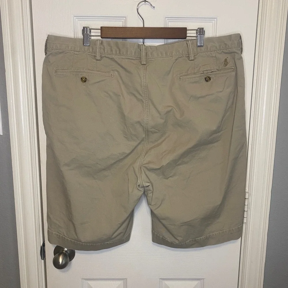 Polo Ralph Lauren Mens 42 Stretch‎ Classic Fit Chino Shorts Khaki Tan Casual